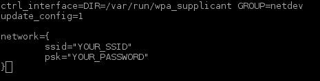 Content of the file "/etc/wpa_supplicant/wpa_supplicant.conf"